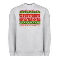 Heather Grey knitted christmas reindeer pine tree background Heavyweight Sweatshirt - Jasminsmagicworld