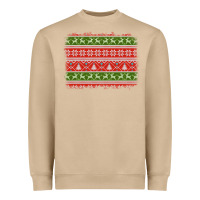 Knitted Christmas Reindeer Pine Tree Background Heavyweight Sweatshirt | Teevron