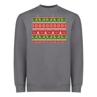 Storm knitted christmas reindeer pine tree background Heavyweight Sweatshirt - Jasminsmagicworld