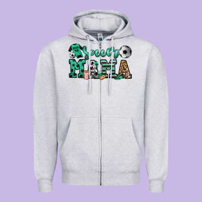 Soccer Mama Zipper Hoodie Designed By Jasminsmagicworld