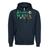Navy soccer mama Zipper Hoodie - Jasminsmagicworld