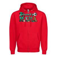 Red soccer mama Zipper Hoodie - Jasminsmagicworld