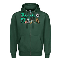 Sports Green soccer mama Zipper Hoodie - Jasminsmagicworld