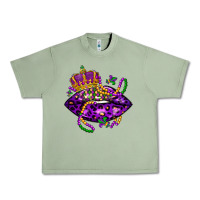 Oil Green mardi gras lips Urban Heavy Tee - LillyAllenDesigns