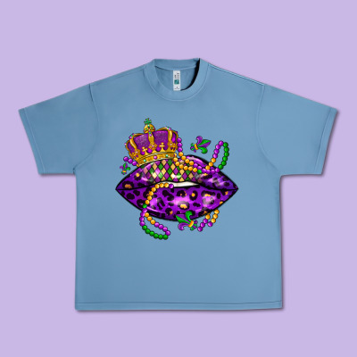 Mardi Gras Lips Urban Heavy Tee Designed By Lillyallendesigns