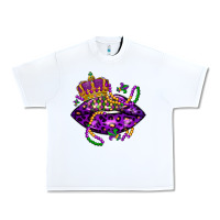 White mardi gras lips Urban Heavy Tee - LillyAllenDesigns