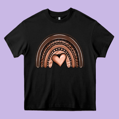 Melanin Rainbow Heavy Core Tee Designed By Oliviacreatesart
