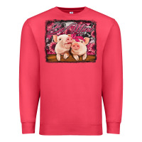 Cardinal be mine valentine's day pigs Premium Sweatshirt - Jasminsmagicworld