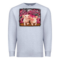 Heather Grey be mine valentine's day pigs Premium Sweatshirt - Jasminsmagicworld