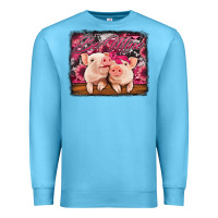 Ocean Blue be mine valentine's day pigs Premium Sweatshirt - Jasminsmagicworld