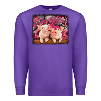 Purple be mine valentine's day pigs Premium Sweatshirt - Jasminsmagicworld