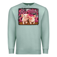 Seafoam be mine valentine's day pigs Premium Sweatshirt - Jasminsmagicworld
