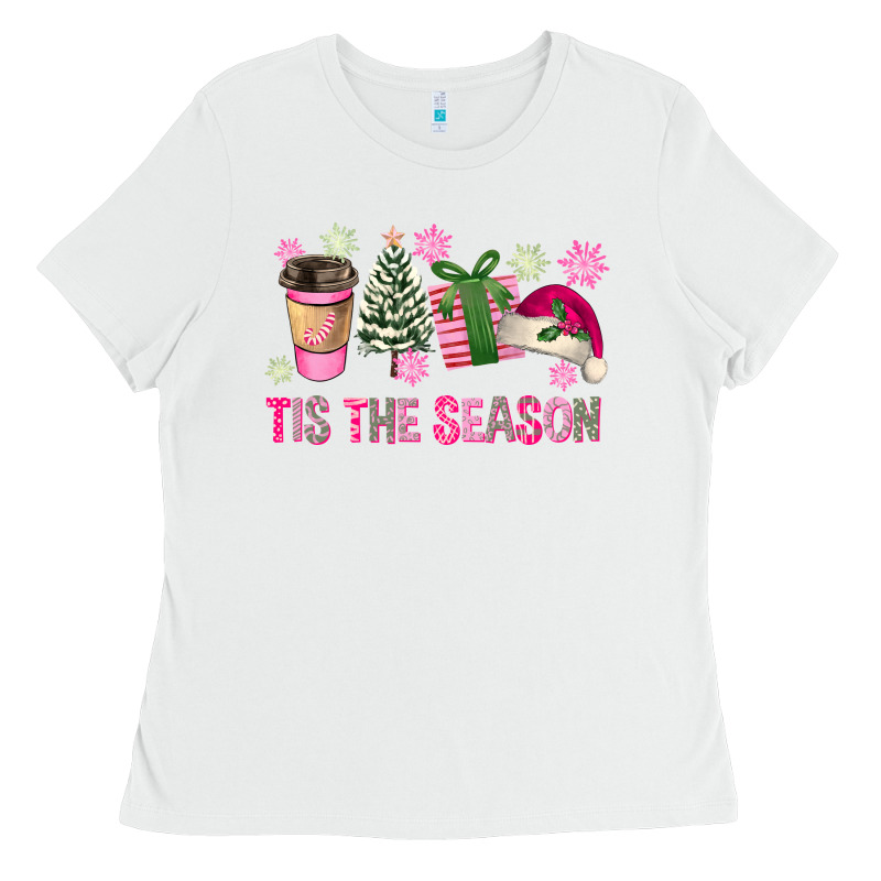 Pink Christmas Tis The Season Ladies Tee by FaDigitalArtStudio | Teevron
