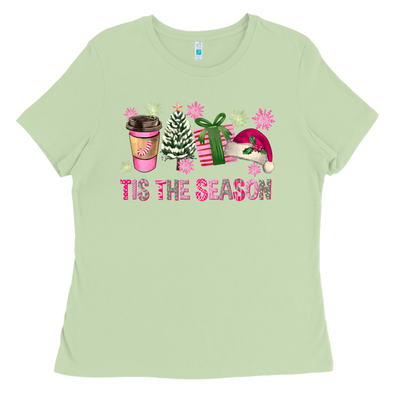 Pink Christmas Tis The Season Ladies Tee by FaDigitalArtStudio | Teevron