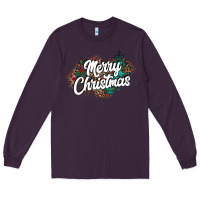 Plum Merry Christmas Long Sleeve Tee - CowhideDigitalArt