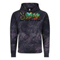 Cloud Black Peace Love Peacock Bass Vintage Hoodie - LillyAllenDesigns