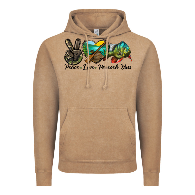 Peace Love Peacock Bass Vintage Hoodie by LillyAllenDesigns | Teevron