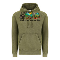 Vintage Olive Peace Love Peacock Bass Vintage Hoodie - LillyAllenDesigns