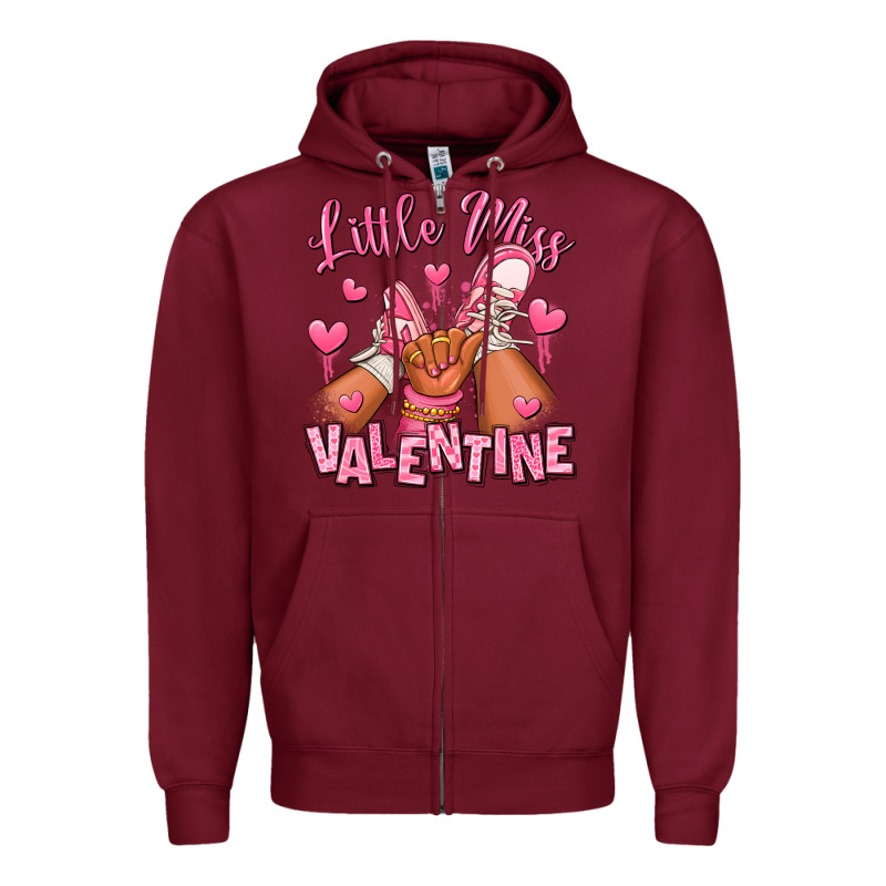 Little Miss Valentine Afro Kid Sneakers Zipper Hoodie by RanaPortraitStore | Teevron