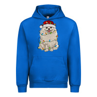 Cobalt white pomeranian with christmas lights Urban Hoodie - RanaPortraitStore