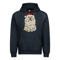 Navy white pomeranian with christmas lights Urban Hoodie - RanaPortraitStore