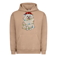 Pigment Burro white pomeranian with christmas lights Urban Hoodie - RanaPortraitStore