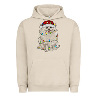 Pigment French Oak white pomeranian with christmas lights Urban Hoodie - RanaPortraitStore