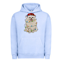 Pigment Grape Ice white pomeranian with christmas lights Urban Hoodie - RanaPortraitStore