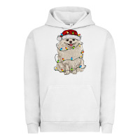 Pigment Lunar Rock white pomeranian with christmas lights Urban Hoodie - RanaPortraitStore