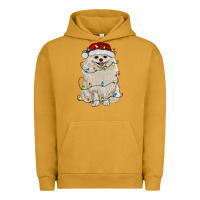 Pigment Peanut Butter white pomeranian with christmas lights Urban Hoodie - RanaPortraitStore