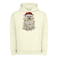 Pigment Pistachio white pomeranian with christmas lights Urban Hoodie - RanaPortraitStore