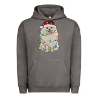 Pigment Tornado white pomeranian with christmas lights Urban Hoodie - RanaPortraitStore