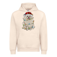 Sandshell white pomeranian with christmas lights Urban Hoodie - RanaPortraitStore