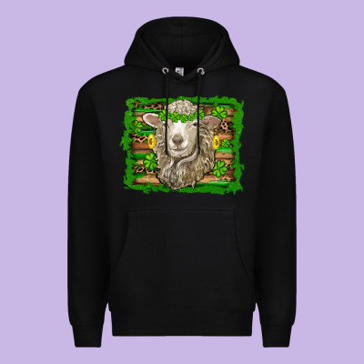 St Patricks Day Sheep Shamrock Gold  Serape Leopard Glitter Premium Hoodie Designed By Artiststas