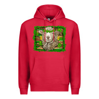 Cardinal st patricks day sheep shamrock gold  serape leopard glitter Premium Hoodie - Artiststas