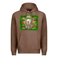 Chestnut st patricks day sheep shamrock gold  serape leopard glitter Premium Hoodie - Artiststas
