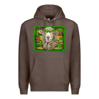 Coffee st patricks day sheep shamrock gold  serape leopard glitter Premium Hoodie - Artiststas