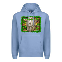 Colony Blue st patricks day sheep shamrock gold  serape leopard glitter Premium Hoodie - Artiststas