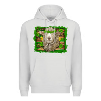 Dove Grey st patricks day sheep shamrock gold  serape leopard glitter Premium Hoodie - Artiststas