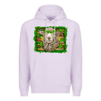 Lilac st patricks day sheep shamrock gold  serape leopard glitter Premium Hoodie - Artiststas