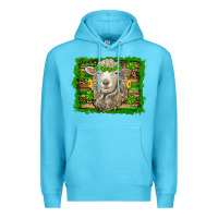 Ocean Blue st patricks day sheep shamrock gold  serape leopard glitter Premium Hoodie - Artiststas