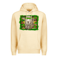 Pina Colada st patricks day sheep shamrock gold  serape leopard glitter Premium Hoodie - Artiststas