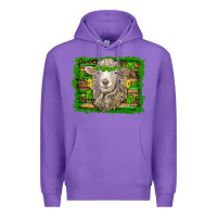 Purple st patricks day sheep shamrock gold  serape leopard glitter Premium Hoodie - Artiststas