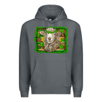 Rock st patricks day sheep shamrock gold  serape leopard glitter Premium Hoodie - Artiststas