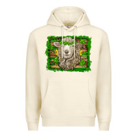 Sandshell st patricks day sheep shamrock gold  serape leopard glitter Premium Hoodie - Artiststas