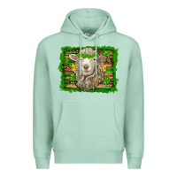 Seafoam st patricks day sheep shamrock gold  serape leopard glitter Premium Hoodie - Artiststas