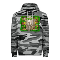 Slate Camo st patricks day sheep shamrock gold  serape leopard glitter Premium Hoodie - Artiststas