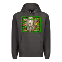 Smoke st patricks day sheep shamrock gold  serape leopard glitter Premium Hoodie - Artiststas