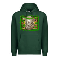 Sports Green st patricks day sheep shamrock gold  serape leopard glitter Premium Hoodie - Artiststas