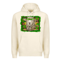 Tofu st patricks day sheep shamrock gold  serape leopard glitter Premium Hoodie - Artiststas